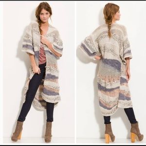 Free People Sands of Time long knit cardigan sweater size small